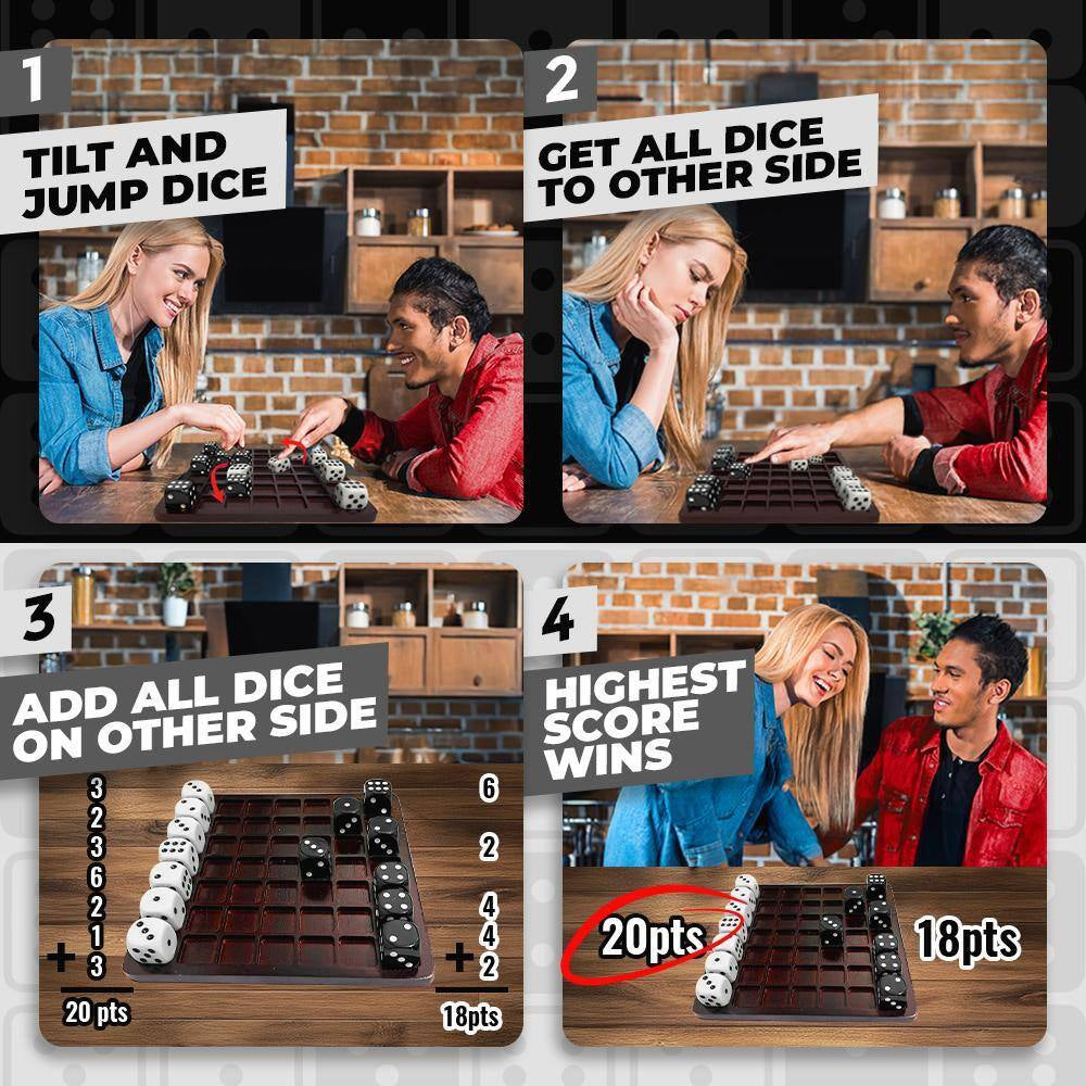 Dittle - Dice Battle to Ages 6 plus to Unique Wooden Coffee Table Games for Adults & Family to Best Board Games for Kids