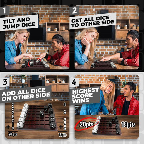 Dittle - Dice Battle to Ages 6 plus to Unique Wooden Coffee Table Games for Adults & Family to Best Board Games for Kids