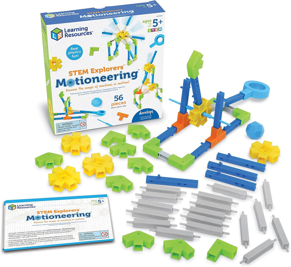 STEM Explorers Motioneering - 56 Pieces, Ages 5+STEM Toys for Kids, Brain Teaser Toys and Games, Kindergarten Games