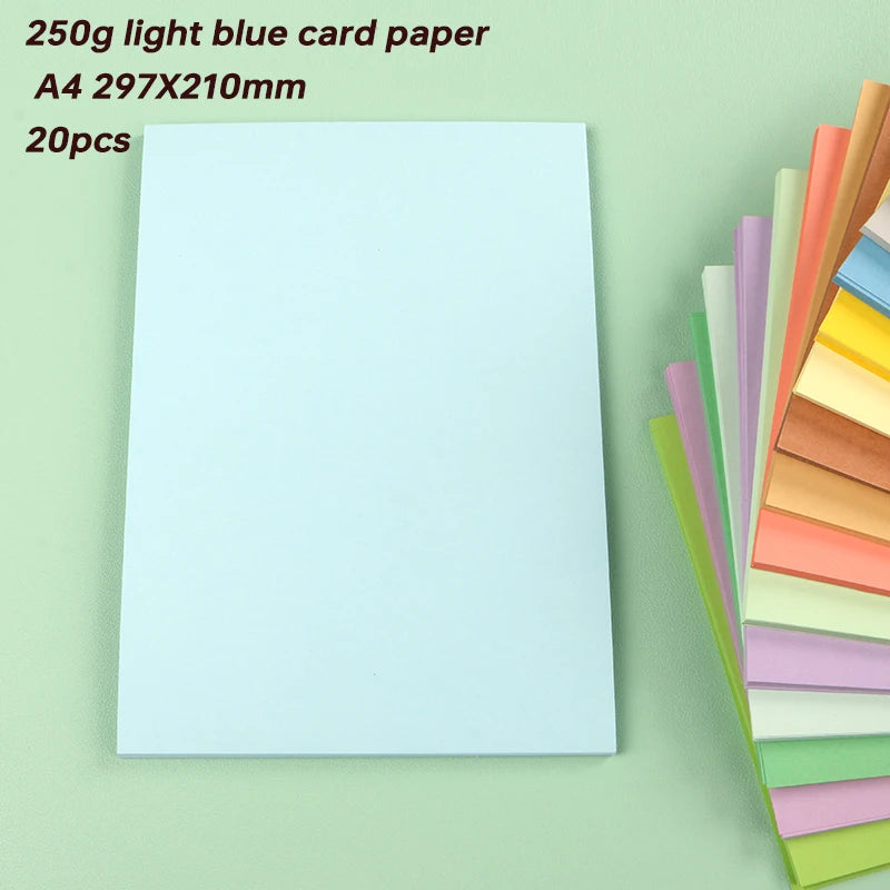 DUOFEN 250G Color Paper Card Delicate Writable A4 Hard Paper Thick Paper for DIY Papercraft Projects Scrapbook Paper Album