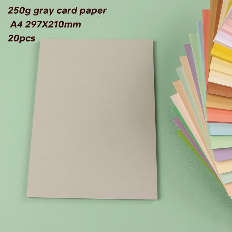 DUOFEN 250G Color Paper Card Delicate Writable A4 Hard Paper Thick Paper for DIY Papercraft Projects Scrapbook Paper Album