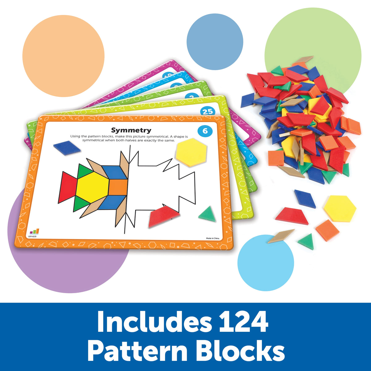 Educational Math Pattern Block Set for Kids Ages 5 and Up