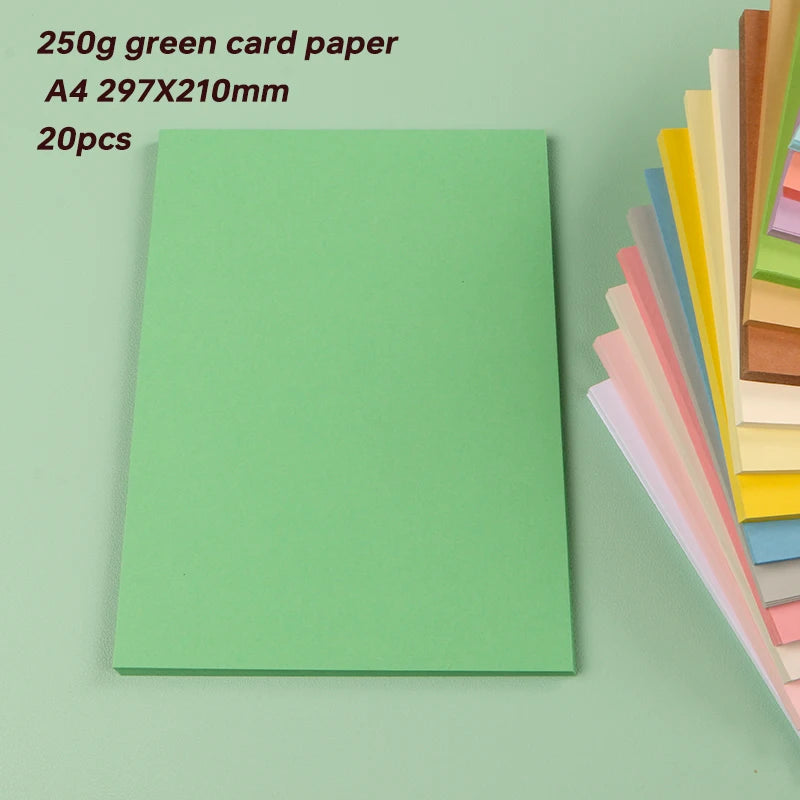 DUOFEN 250G Color Paper Card Delicate Writable A4 Hard Paper Thick Paper for DIY Papercraft Projects Scrapbook Paper Album