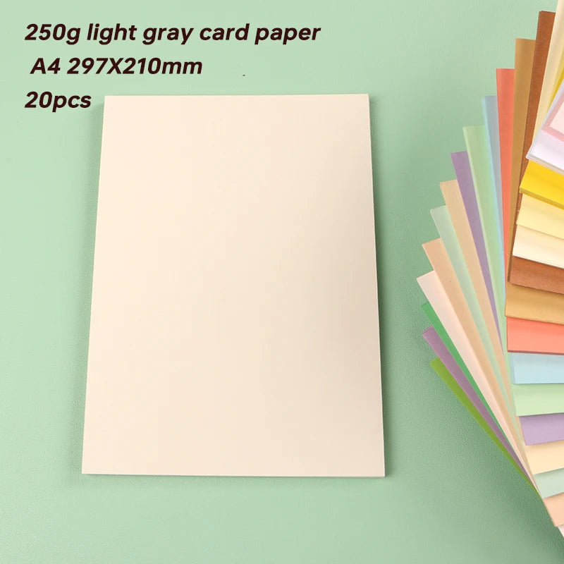 DUOFEN 250G Color Paper Card Delicate Writable A4 Hard Paper Thick Paper for DIY Papercraft Projects Scrapbook Paper Album