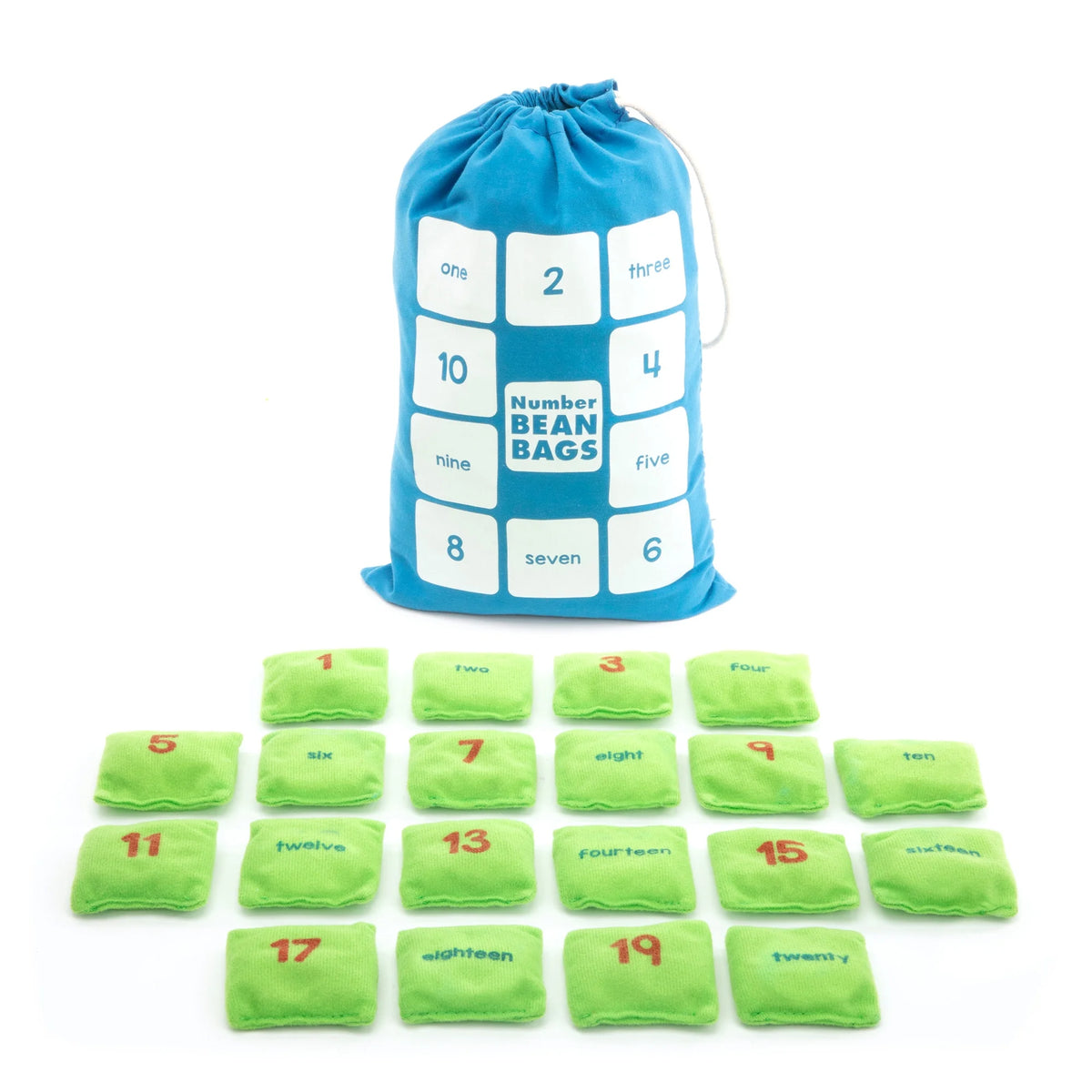 Number Bean Bags, Set of 20 with Storage Bag, Preschool Toy, Boys & Girls Ages 3+