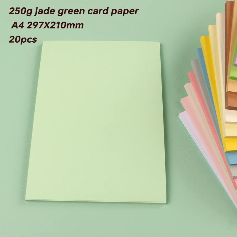 DUOFEN 250G Color Paper Card Delicate Writable A4 Hard Paper Thick Paper for DIY Papercraft Projects Scrapbook Paper Album