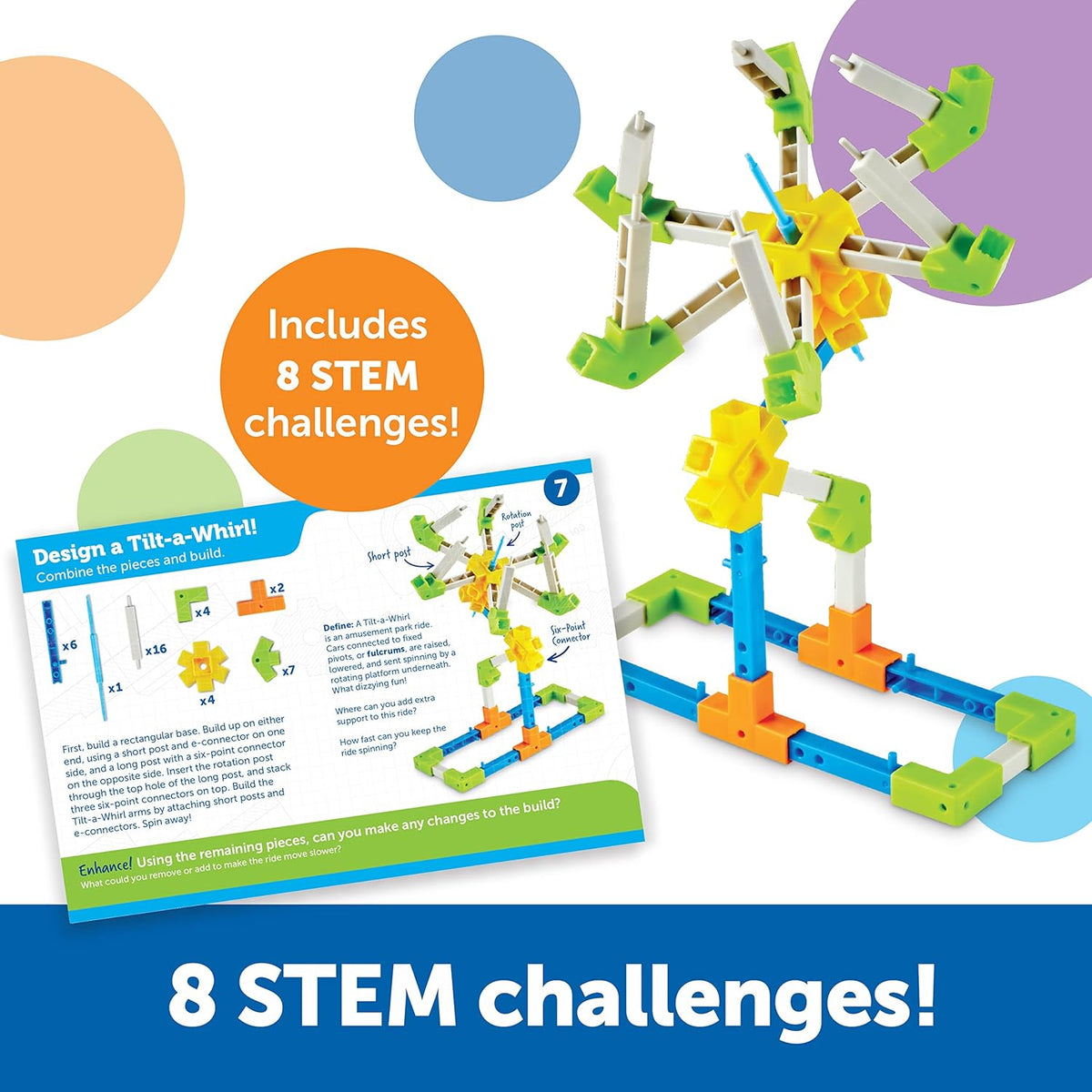 STEM Explorers Motioneering - 56 Pieces, Ages 5+STEM Toys for Kids, Brain Teaser Toys and Games, Kindergarten Games