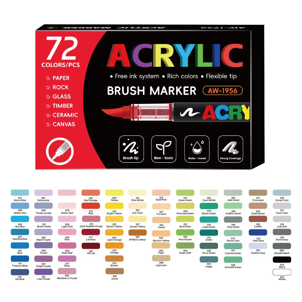 12-168 Colors Direct Liquid Marker Pen Set,Diy Hand Drawn,Graffiti Paint Art Acrylic Paint Pens,Perfect for Artist/Student