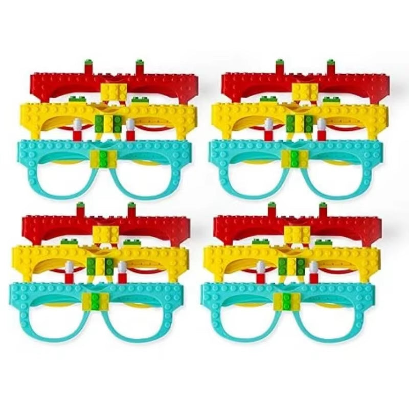 DIY Building Bricks Glasses Building Blocks Games for Kids Creative Building Block Birthday Party Favors, Carnival Party Games