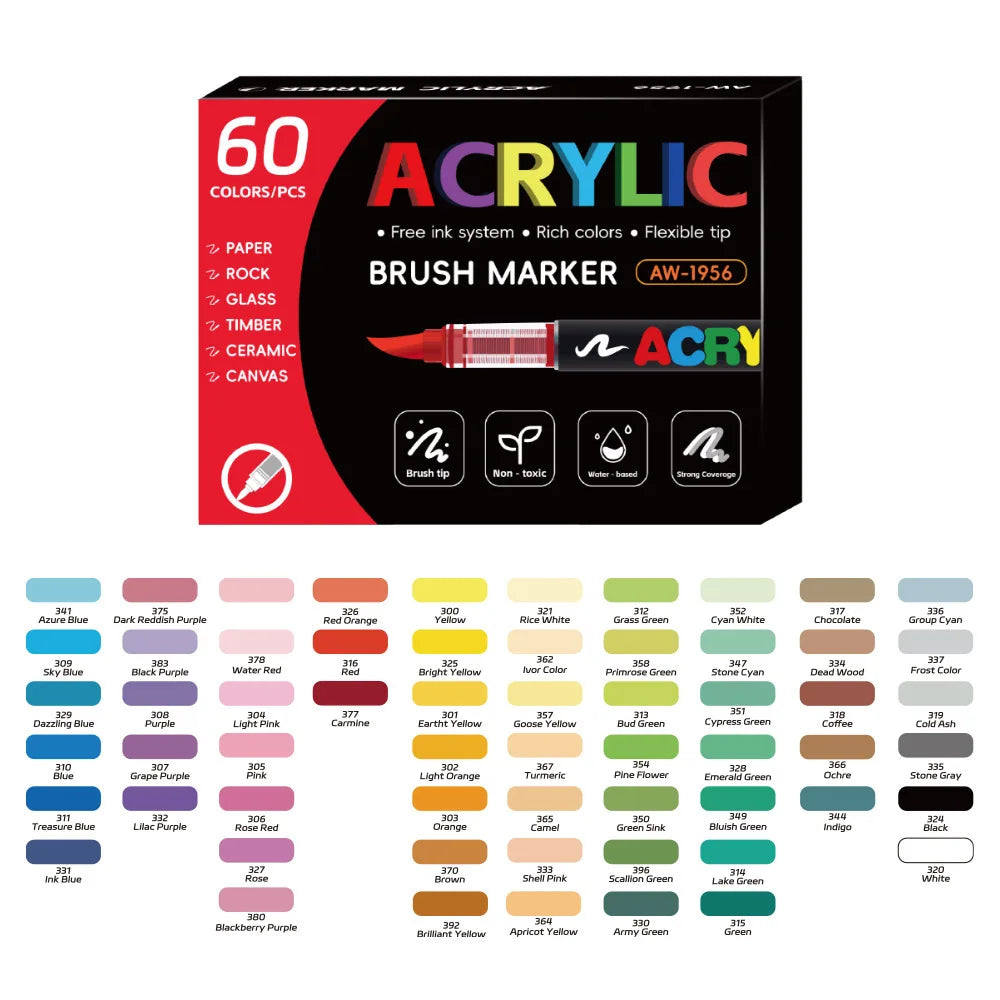 12-168 Colors Direct Liquid Marker Pen Set,Diy Hand Drawn,Graffiti Paint Art Acrylic Paint Pens,Perfect for Artist/Student