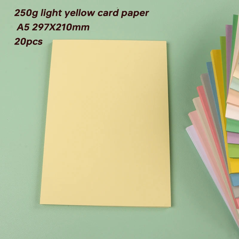 DUOFEN 250G Color Paper Card Delicate Writable A4 Hard Paper Thick Paper for DIY Papercraft Projects Scrapbook Paper Album