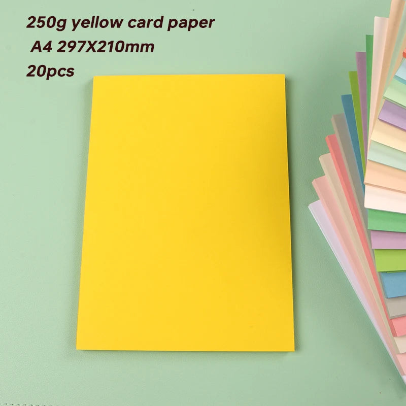 DUOFEN 250G Color Paper Card Delicate Writable A4 Hard Paper Thick Paper for DIY Papercraft Projects Scrapbook Paper Album