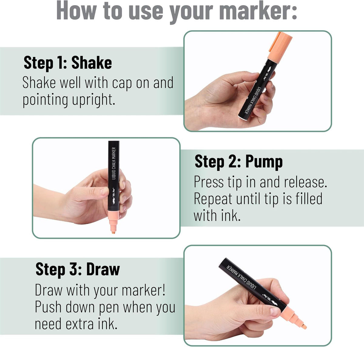- Chalk Markers, 6 Pack, Assorted Colors, 8 Labels | Chalkboard Markers, Liquid Chalk Markers for Chalkboard, Chalk Pens, Chalk Marker, Glass Markers