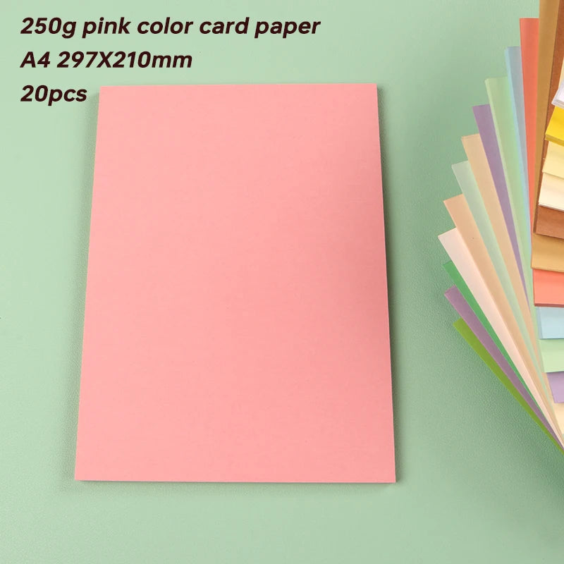 DUOFEN 250G Color Paper Card Delicate Writable A4 Hard Paper Thick Paper for DIY Papercraft Projects Scrapbook Paper Album