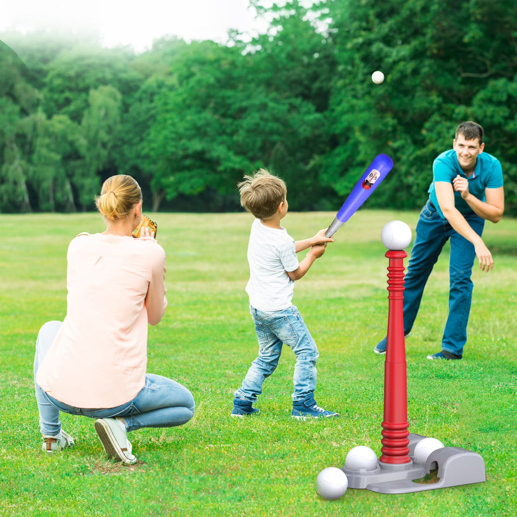 Kids T Ball Set for Ages 3-6, Outdoor T Ball Baseball Set for Boys Girls, Sports Toys for Kids Ages 3-6 6-8