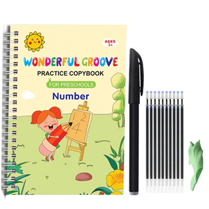 Copybooks Pen Magic Copy Book Free Wiping Writing Sticker Practice for Calligraphy Kids Learning Books Grooves Template Design