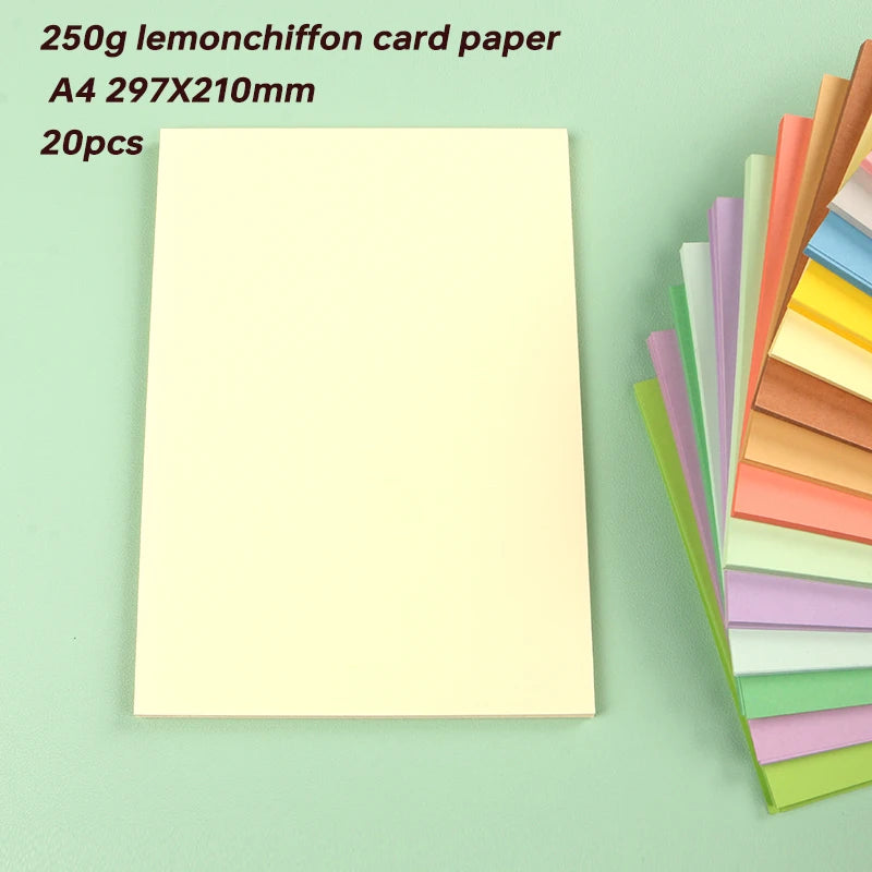 DUOFEN 250G Color Paper Card Delicate Writable A4 Hard Paper Thick Paper for DIY Papercraft Projects Scrapbook Paper Album