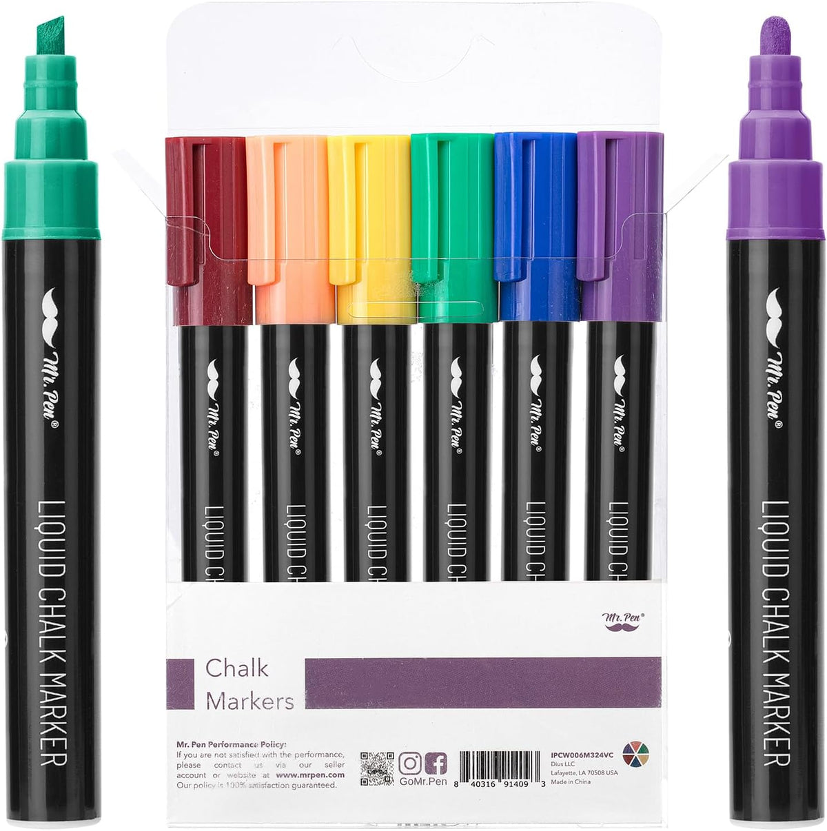 - Chalk Markers, 6 Pack, Assorted Colors, 8 Labels | Chalkboard Markers, Liquid Chalk Markers for Chalkboard, Chalk Pens, Chalk Marker, Glass Markers