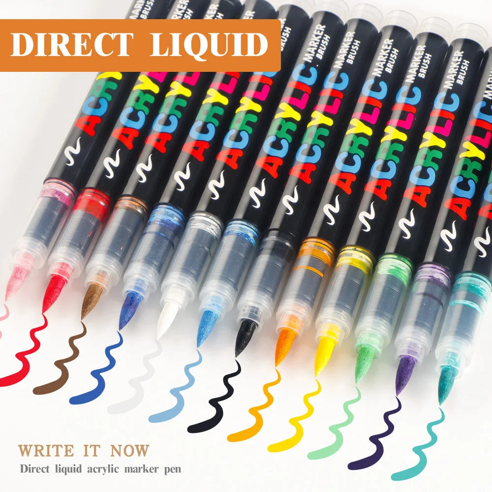 12-168 Colors Direct Liquid Marker Pen Set,Diy Hand Drawn,Graffiti Paint Art Acrylic Paint Pens,Perfect for Artist/Student