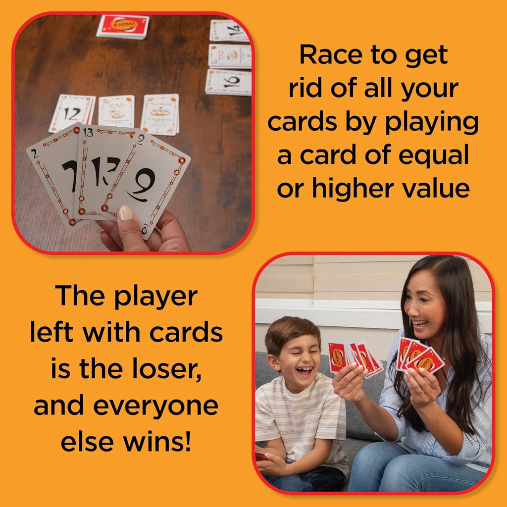 KARMA Card Games for Kids – Kids, Family Games Night, Multi-Player, Screen Free, Travel Games, Playing Cards, What Goes Around, Comes Around, Ages 8+
