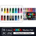 16 Posca Markers 5M, Posca Pens for Art Supplies, School Supplies, Rock Art, Fabric Paint, Fabric Markers, Posca Paint Markers