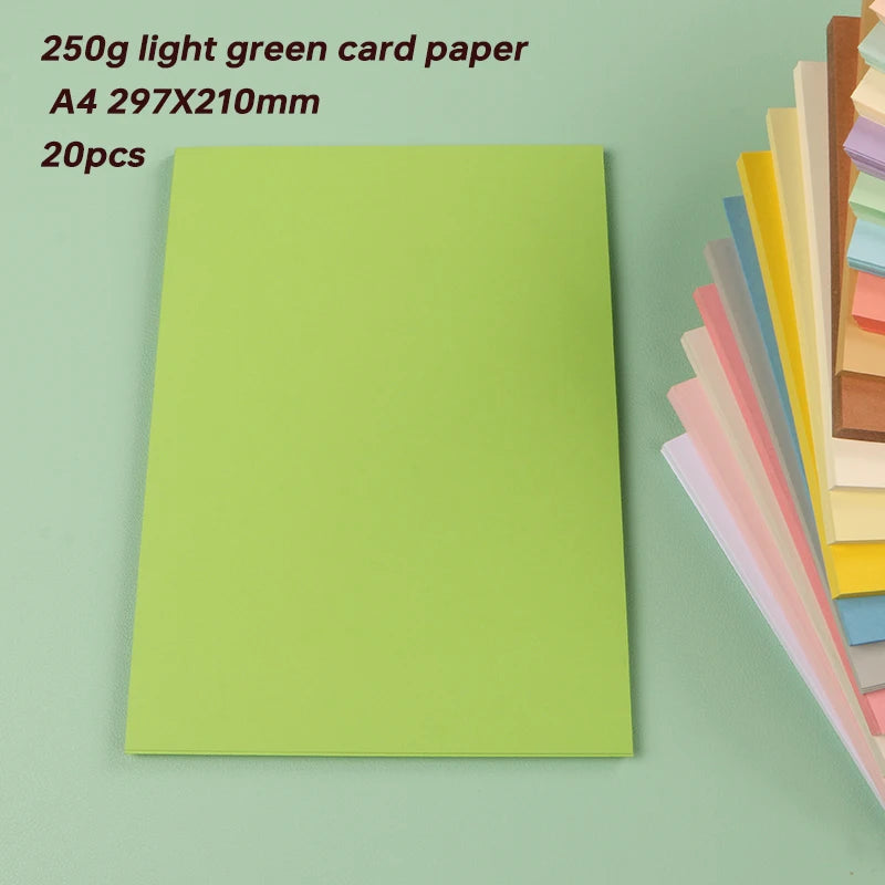 DUOFEN 250G Color Paper Card Delicate Writable A4 Hard Paper Thick Paper for DIY Papercraft Projects Scrapbook Paper Album