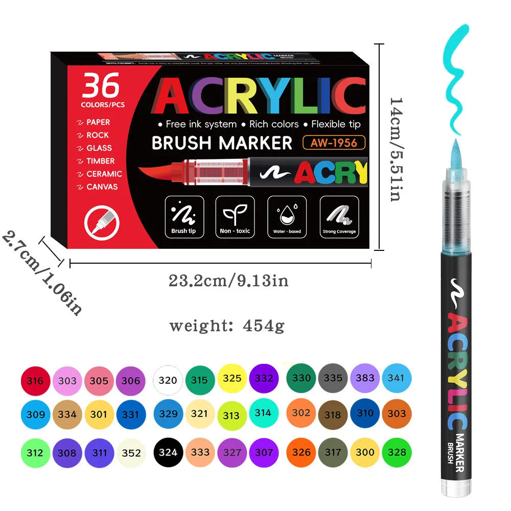 12-168 Colors Direct Liquid Marker Pen Set,Diy Hand Drawn,Graffiti Paint Art Acrylic Paint Pens,Perfect for Artist/Student