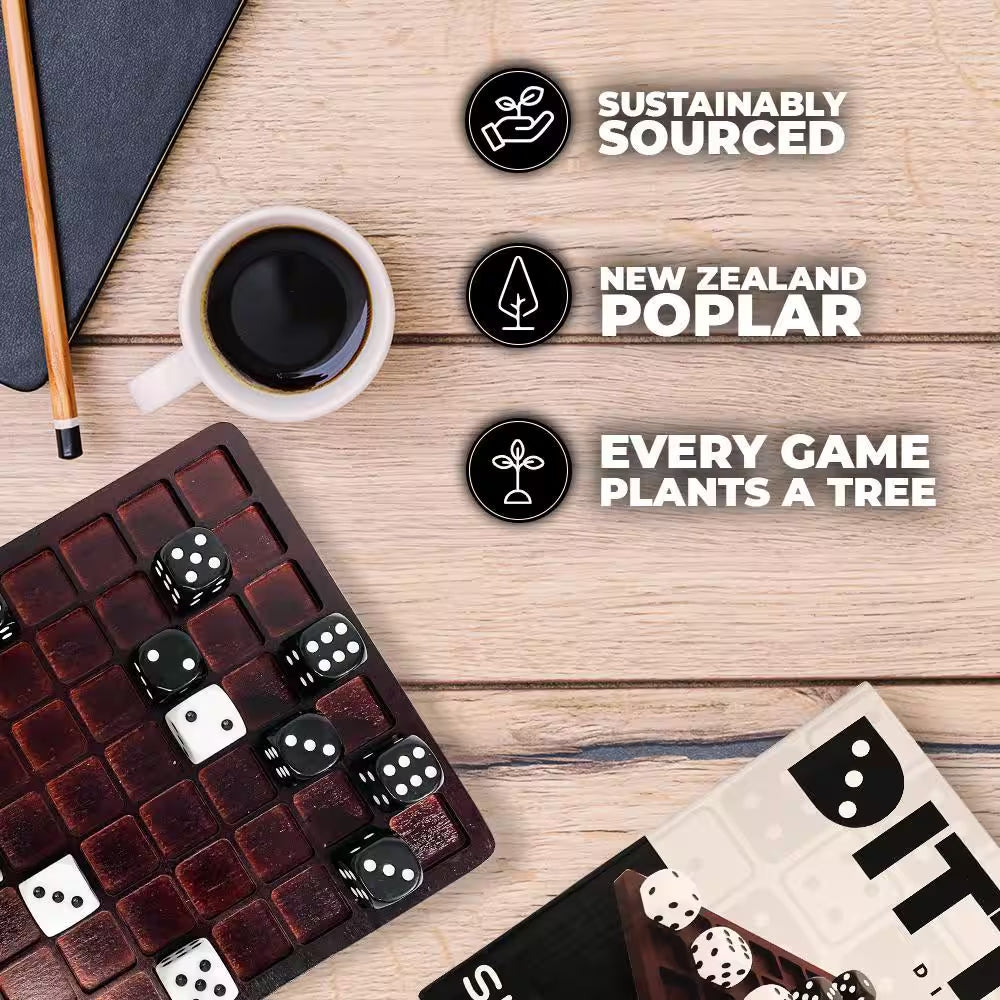 Dittle - Dice Battle to Ages 6 plus to Unique Wooden Coffee Table Games for Adults & Family to Best Board Games for Kids