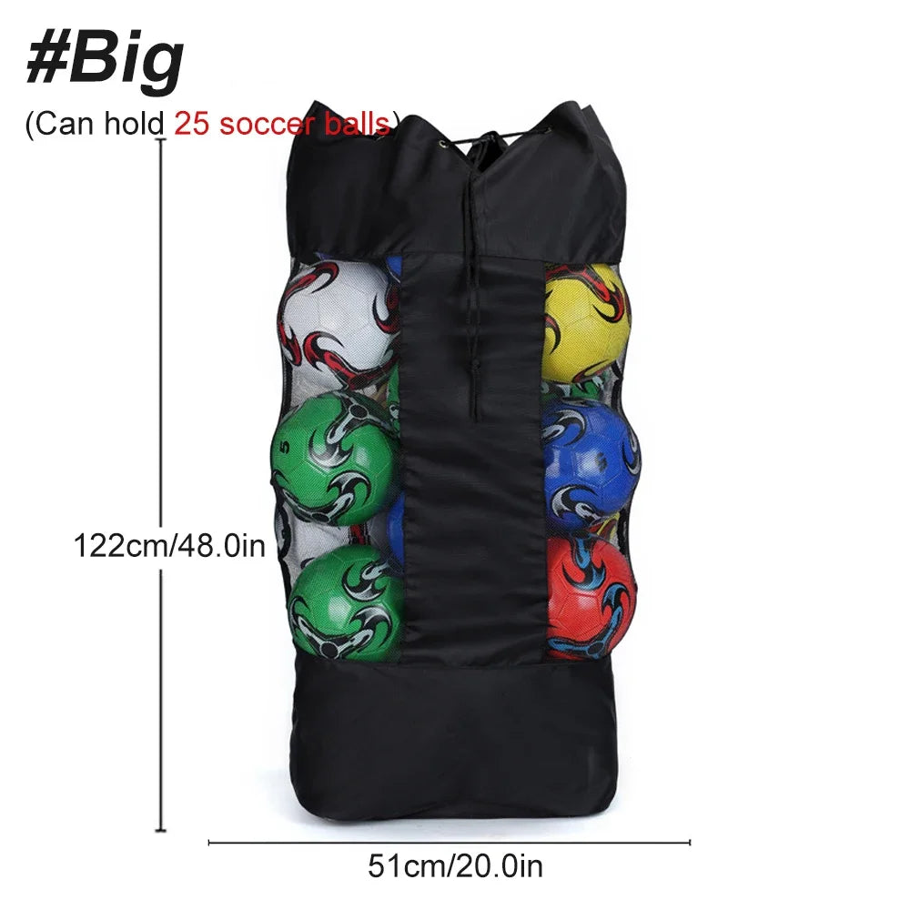 Heavy Duty Soccer Ball Net Bag, Drawstring Mesh Ball Bag, Sports Equipment Storage Organizer Hold for Gym,Cloth, Swimming Gears