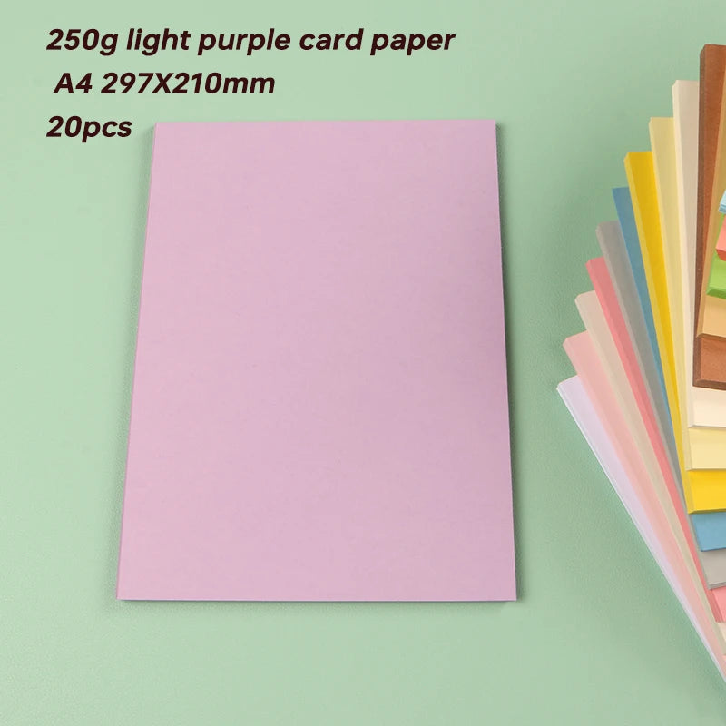 DUOFEN 250G Color Paper Card Delicate Writable A4 Hard Paper Thick Paper for DIY Papercraft Projects Scrapbook Paper Album