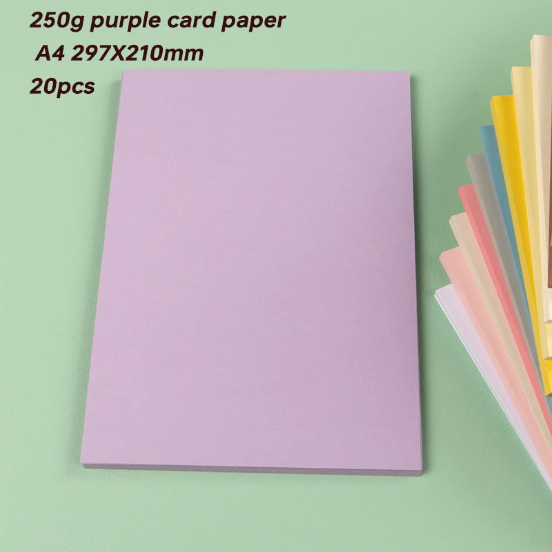 DUOFEN 250G Color Paper Card Delicate Writable A4 Hard Paper Thick Paper for DIY Papercraft Projects Scrapbook Paper Album
