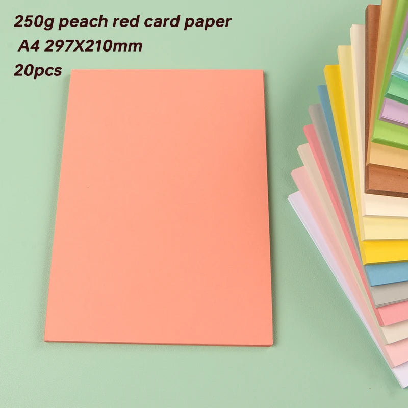 DUOFEN 250G Color Paper Card Delicate Writable A4 Hard Paper Thick Paper for DIY Papercraft Projects Scrapbook Paper Album