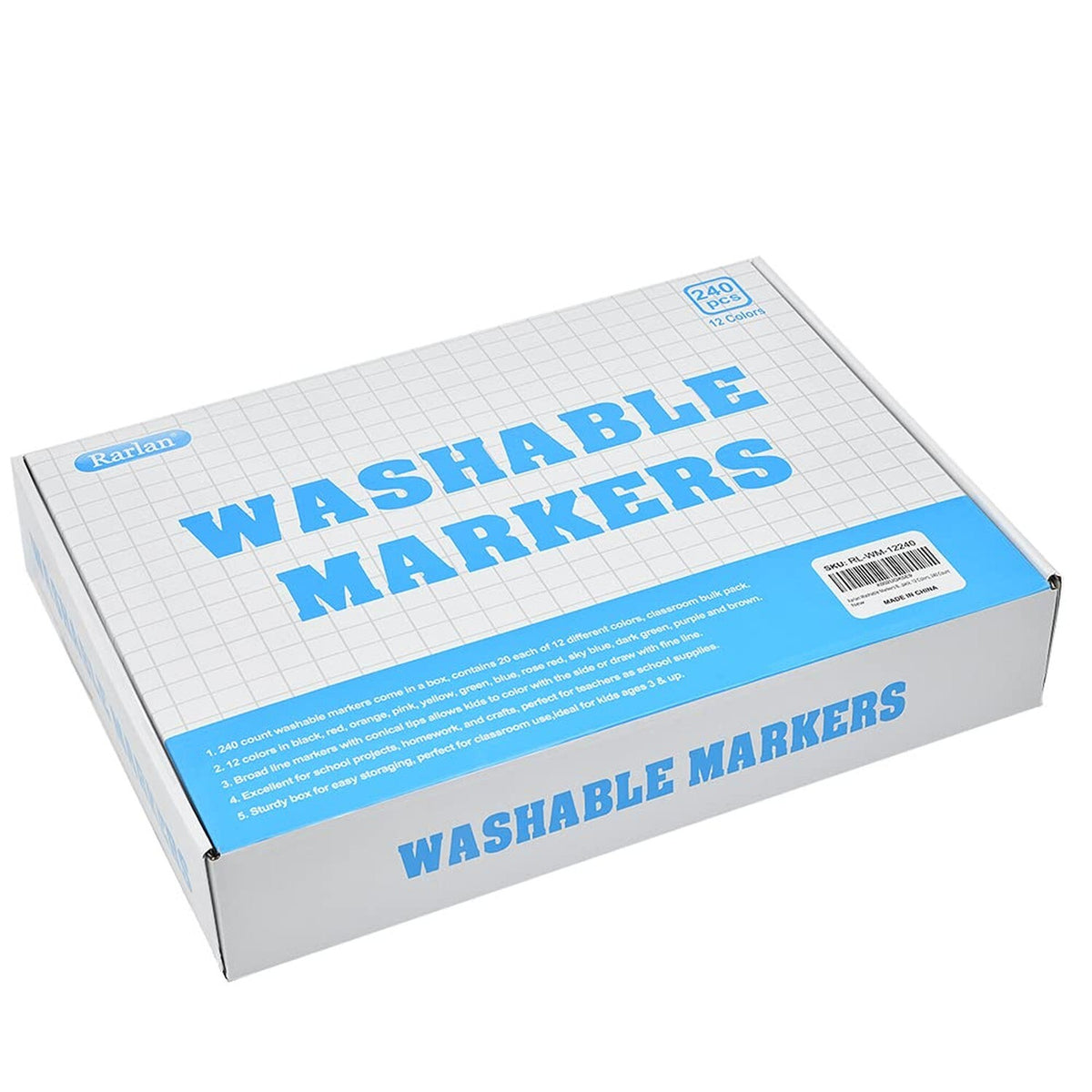 Washable Markers Bulk, Markers for Kids, Bulk Pack, 12 Colors, 240 Count