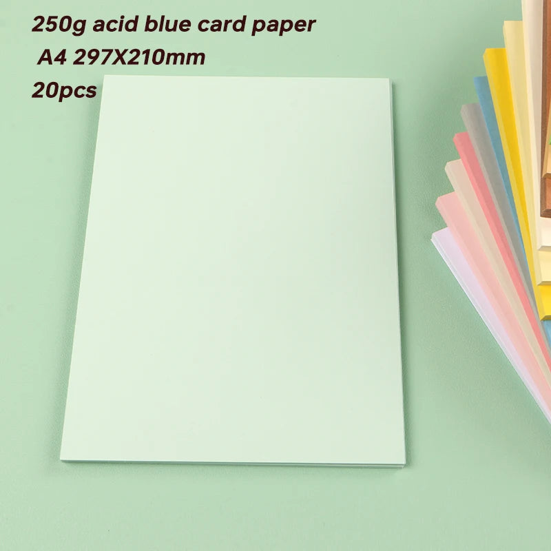 DUOFEN 250G Color Paper Card Delicate Writable A4 Hard Paper Thick Paper for DIY Papercraft Projects Scrapbook Paper Album