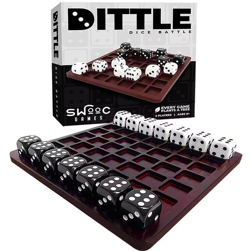 Dittle - Dice Battle to Ages 6 plus to Unique Wooden Coffee Table Games for Adults & Family to Best Board Games for Kids