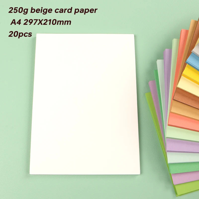 DUOFEN 250G Color Paper Card Delicate Writable A4 Hard Paper Thick Paper for DIY Papercraft Projects Scrapbook Paper Album
