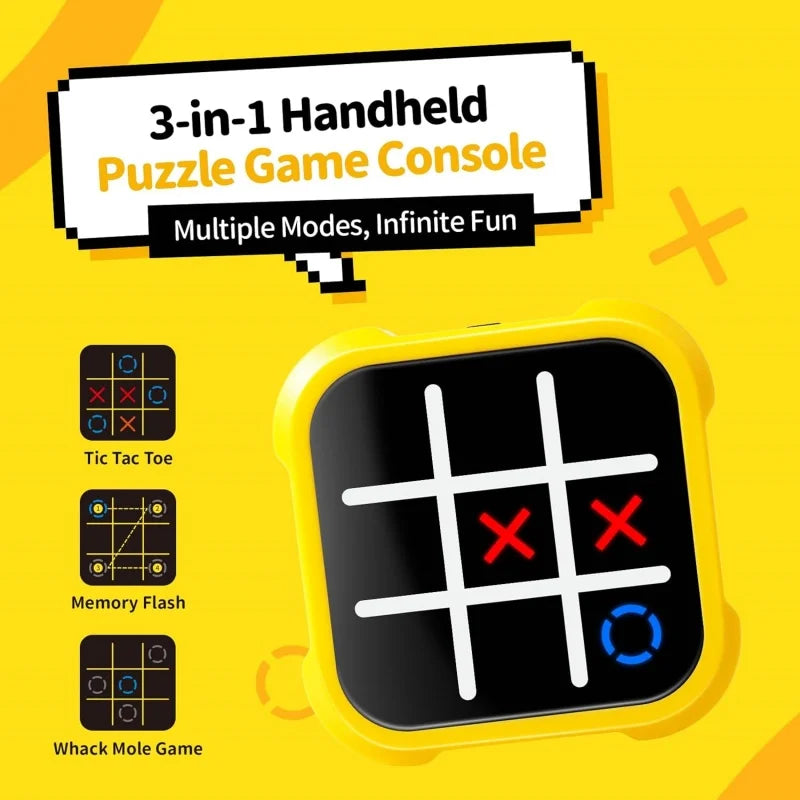 3 in 1 Tic Tac Toe Board Game Children Electronic Toy Gifts Crosses Game Memory Training Portable Travel Games for Kids Adult