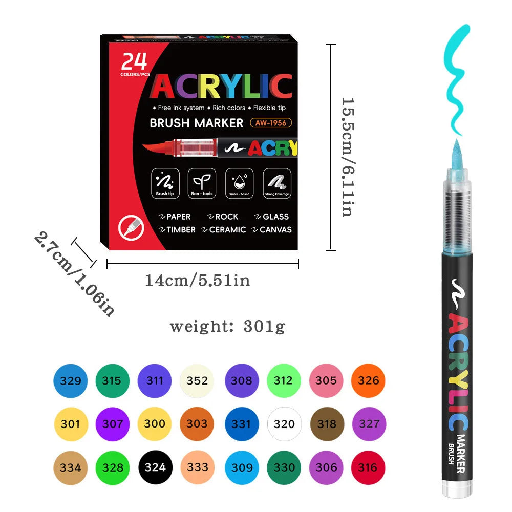 12-168 Colors Direct Liquid Marker Pen Set,Diy Hand Drawn,Graffiti Paint Art Acrylic Paint Pens,Perfect for Artist/Student