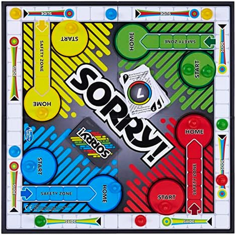 Sorry! Board Game for Kids Ages 6 and Up; Classic Hasbro Board Game; Each Player Gets 4 Pawns; Family Game