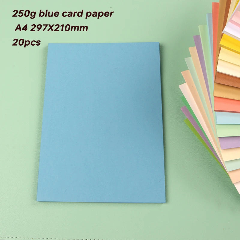 DUOFEN 250G Color Paper Card Delicate Writable A4 Hard Paper Thick Paper for DIY Papercraft Projects Scrapbook Paper Album