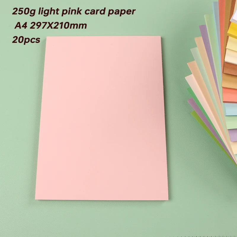 DUOFEN 250G Color Paper Card Delicate Writable A4 Hard Paper Thick Paper for DIY Papercraft Projects Scrapbook Paper Album