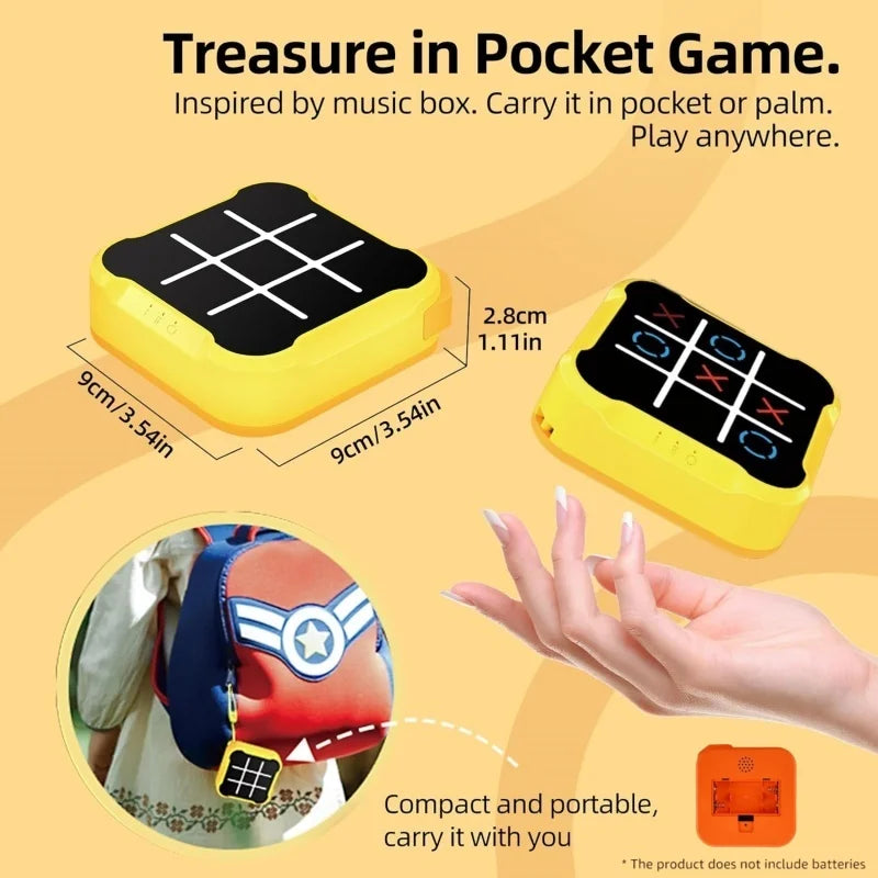 3 in 1 Tic Tac Toe Board Game Children Electronic Toy Gifts Crosses Game Memory Training Portable Travel Games for Kids Adult