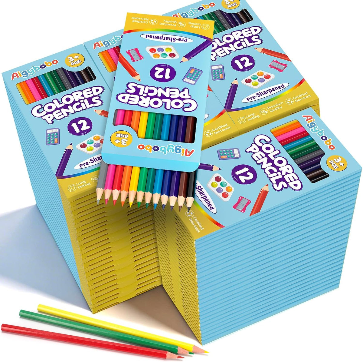 125 Pack Colored Pencils Bulk, Color Pencils for Kids Classroom, 1500 Count | 12 Vibrant Colors, Pre-Sharpened, Back to School Supplies, Teachers Classroom Essentials & Prizes, Art Supplies for Adults