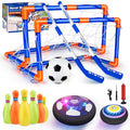 Hover Soccer Ball Set, 3-In-1 LED Soccer Hockey Bowling Set Indoor/Outdoor Toys, Gifts for 3 4 5 6 7 8+ Years Boy Girl