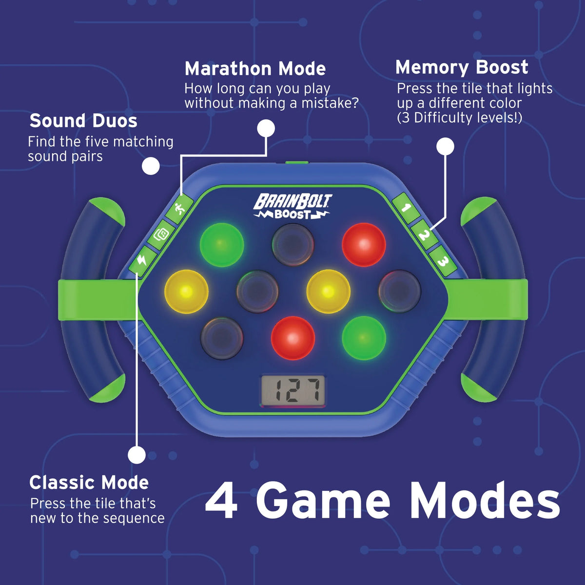 Brainbolt Boost Handheld Electronic Memory Game, Kids and Adults Ages 5+