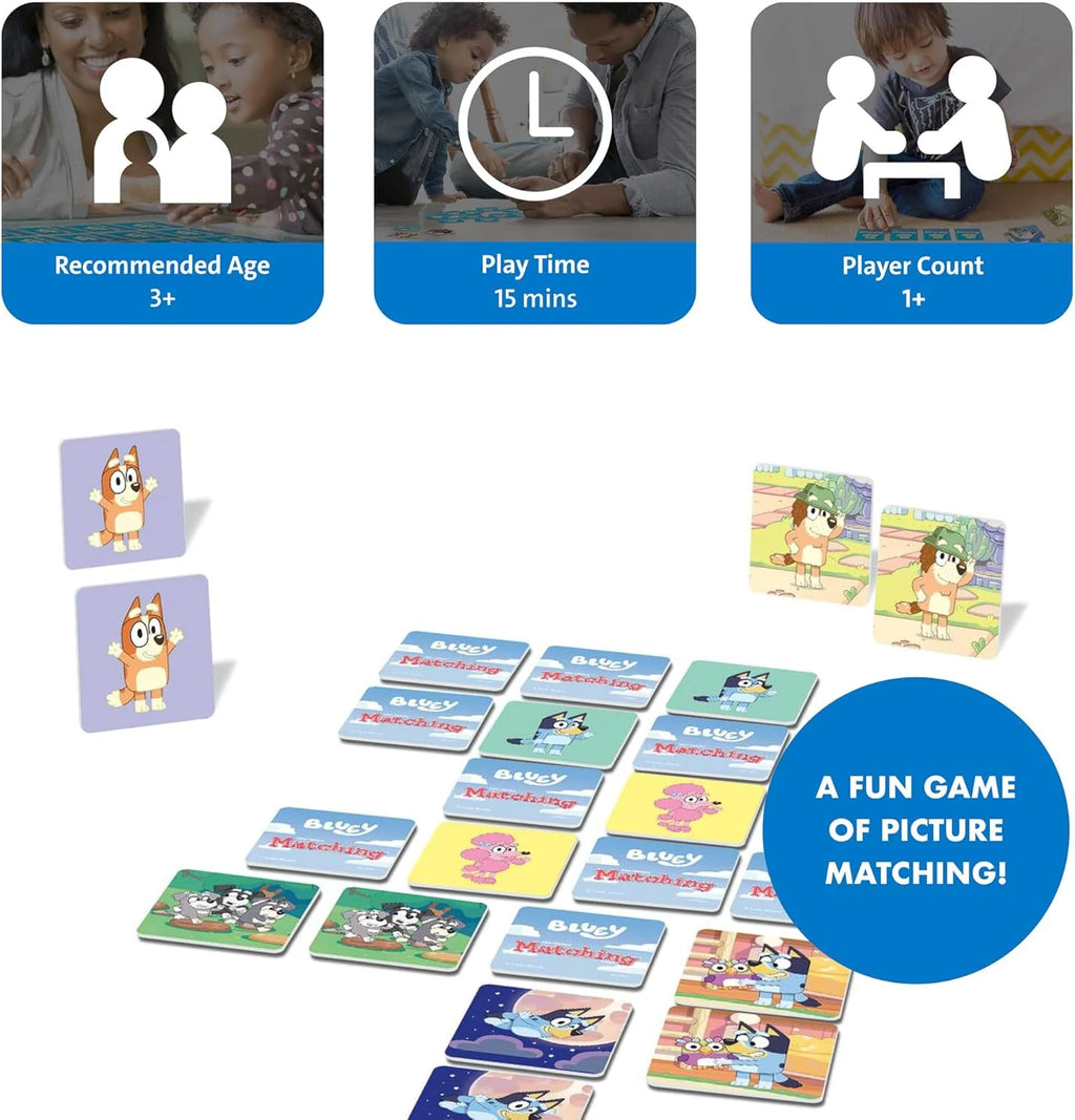 Bluey Matching Game - Family & Toddler Games - Educational Toys - Memory & Brain Games for Kids Ages 3-5, Indoor Recess