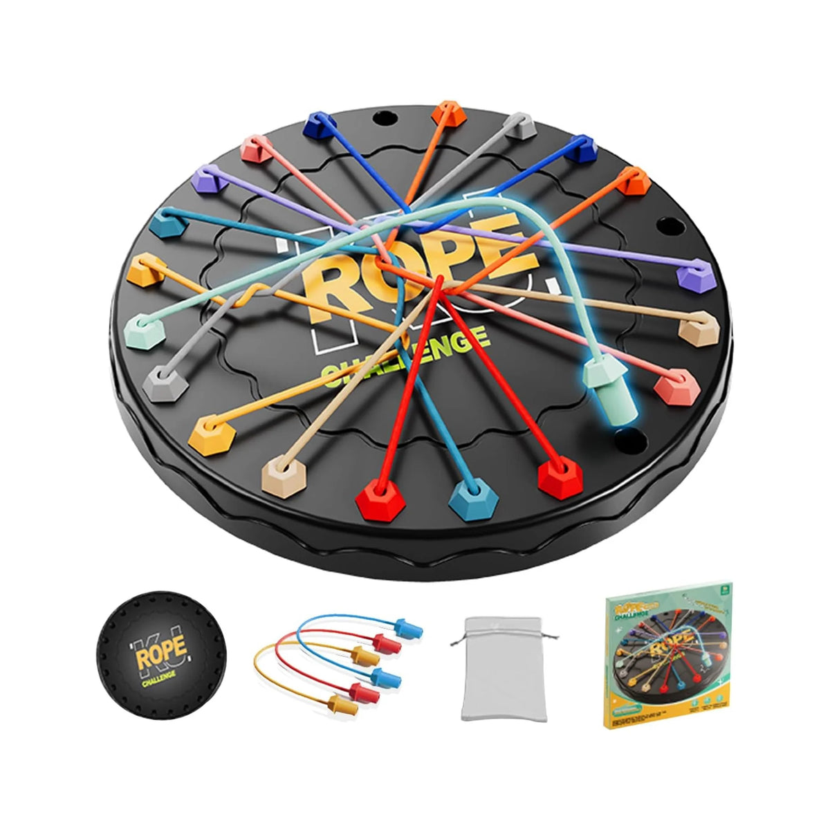 Untangling Puzzle Game, Educational Strategy Board Game for Kids & Adults, Family Travel Party Games with Multi-Level Challenges, Gifts for All Ages(Manual on Box)