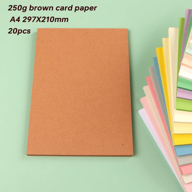 DUOFEN 250G Color Paper Card Delicate Writable A4 Hard Paper Thick Paper for DIY Papercraft Projects Scrapbook Paper Album