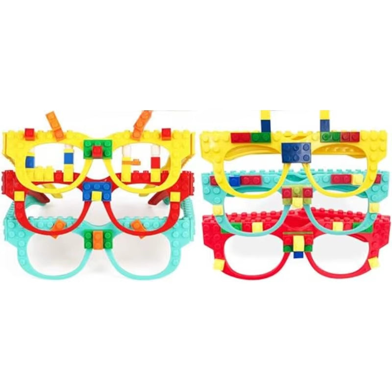 DIY Building Bricks Glasses Building Blocks Games for Kids Creative Building Block Birthday Party Favors, Carnival Party Games