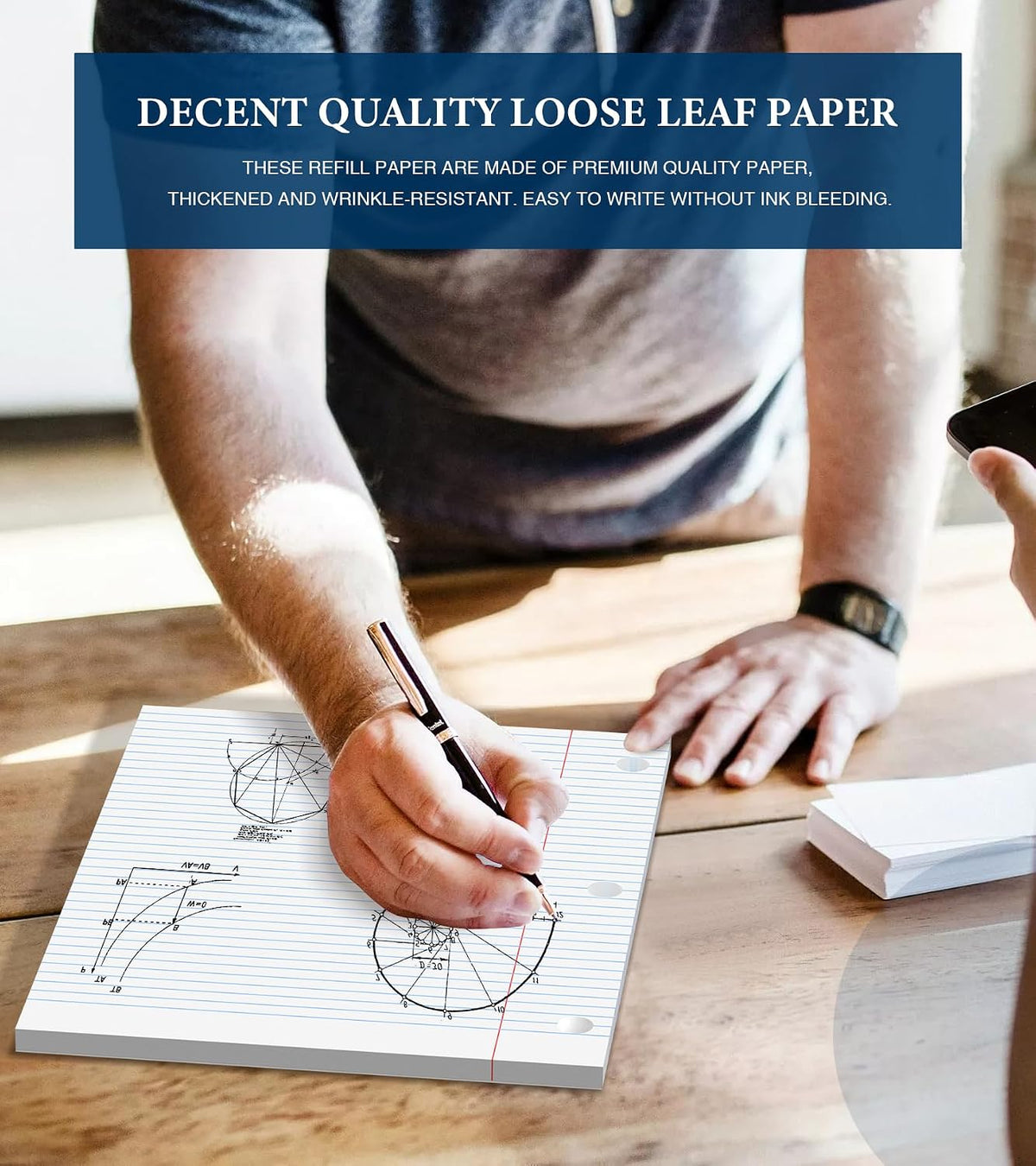 Loose Leaf Paper, 200 Sheets Notebook Paper, 8 X 10.5 College Ruled Paper, 3 Hole Punch Binder Paper, Lined Paper for 3 Ring Binders, College Ruled Paper, 8" X 10.5" Filler Paper